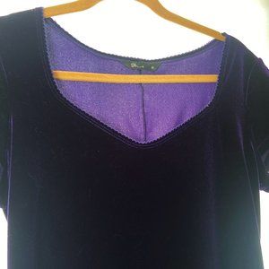 BHS Purple velvet midi dress